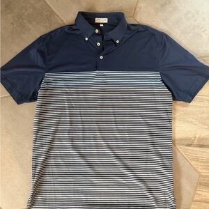 Peter Millar Navy and White Striped Polo Shirt